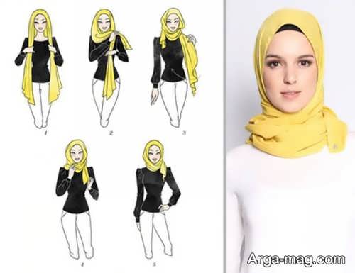 نحوه بستن شال عربی ساده 