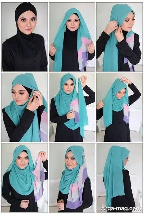 آموزش تصویری بستن شال عربی 