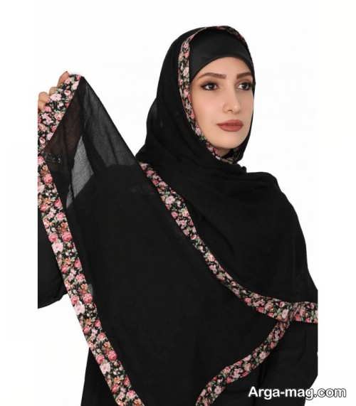 روش بستن شال عربی طرح دار 