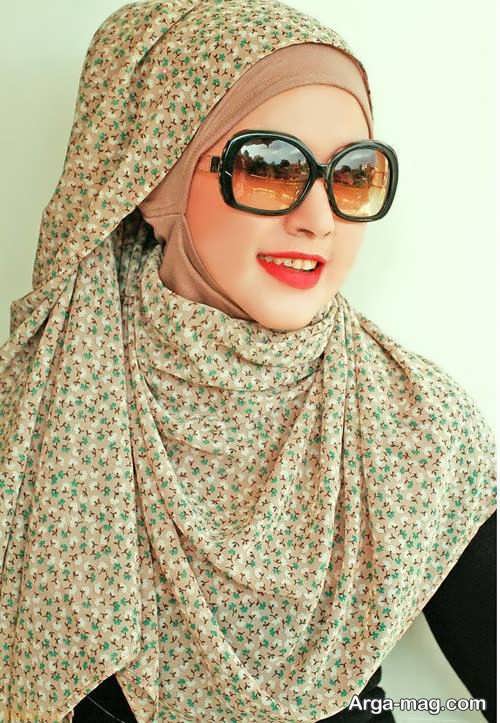 روش بستن شال عربی طرح دار و زیبا 