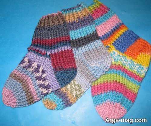 جوراب رنگی بافتنی
