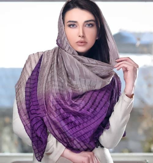 بستن شال دو رنگ