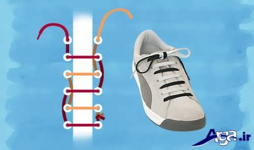 مدل بستن بند کفش به صورت موازی