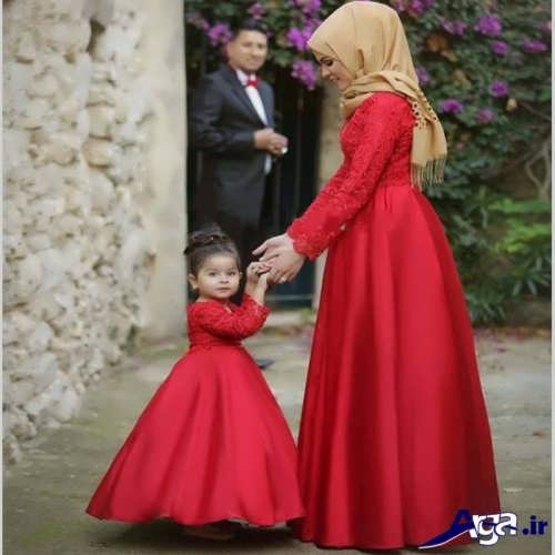 مدل لباس مجلسی بلند زنانه و بچه گانه 
