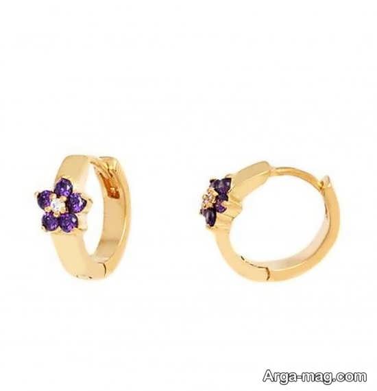 گوشواره طلای حلقه ای برای نوزاد 