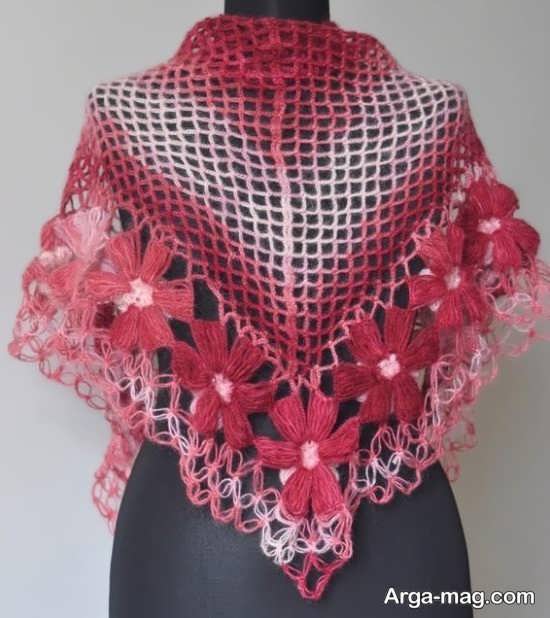 نمونه مدل شال قلاب بافی