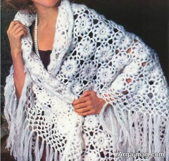 مدل شال سه گوش قلاب بافی متنوع