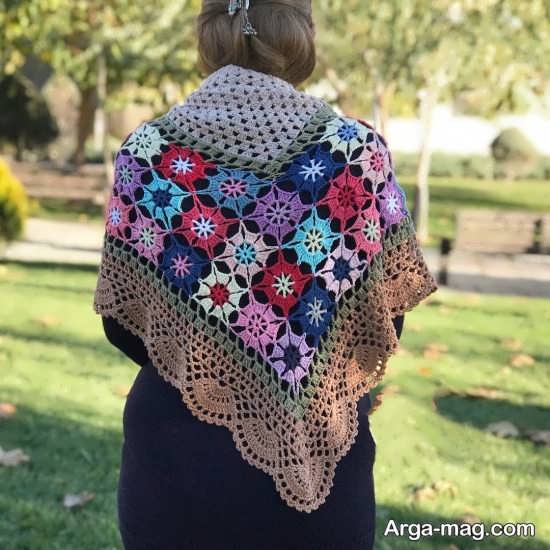 شال قلاب بافی رو دوشی