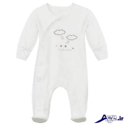 لباس نوزاد سرهمی سفید