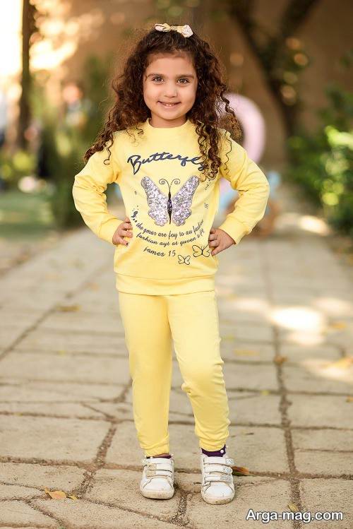 بلوز و شلوار زرد بچه گانه