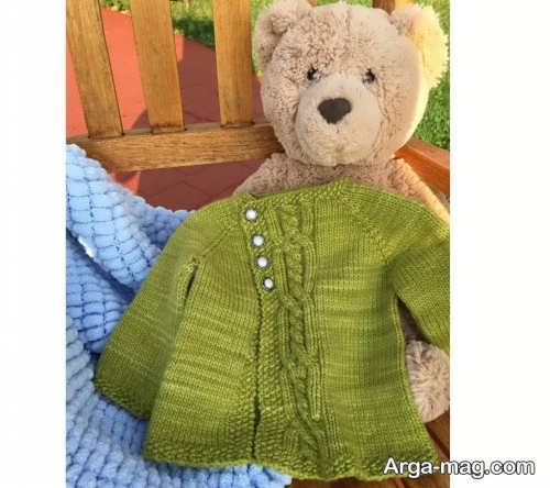 مدل لباس بافتنی سبز دخترانه