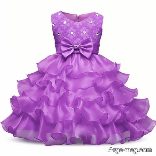مدل لباس پرنسسی بچه گانه بنفش