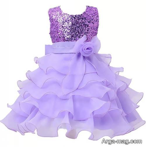 مدل لباس مجلسی بنفش دخترانه