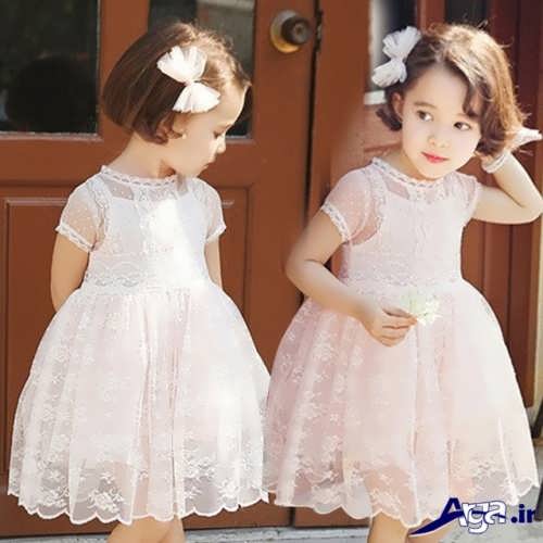 مدل پیراهن مجلسی بچه گانه گیپور