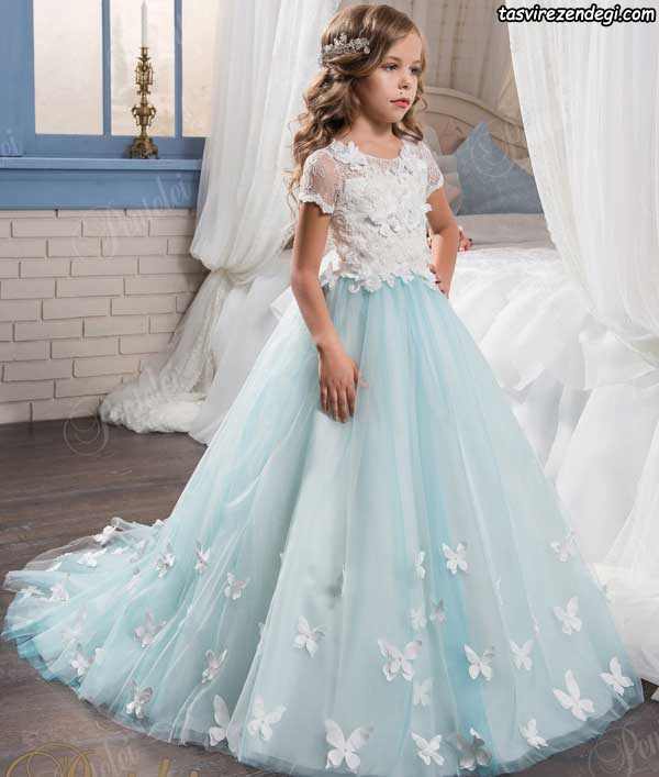 پیراهن حریر مجلسی بچگانه