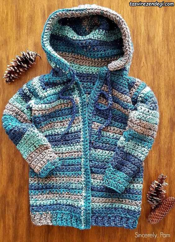ژاکت بافتنی پسرانه قلاب بافی