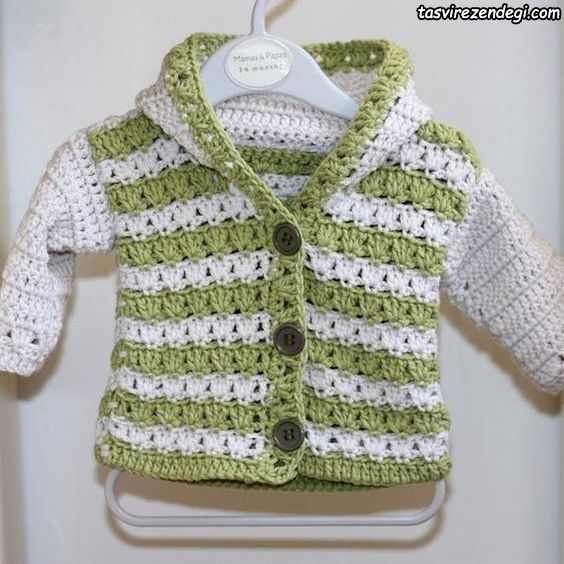 ژاکت بافتنی پسرانه میل بافی کلاه دار