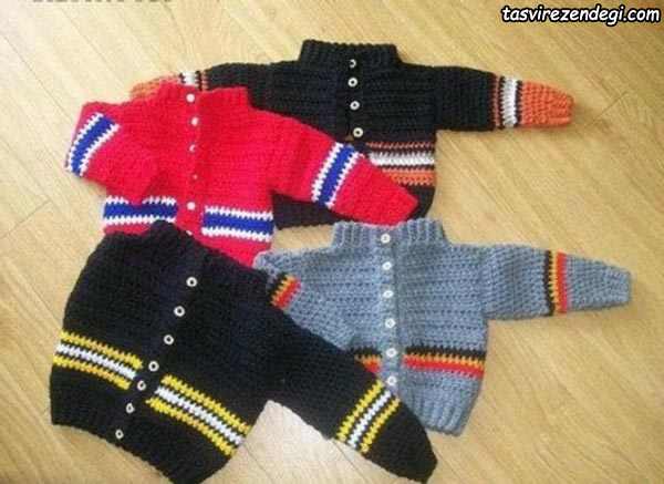 ژاکت بافتنی پسرانه قلاب بافی