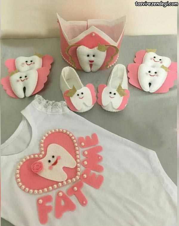 ست لباس جشن دندونی دخترانه