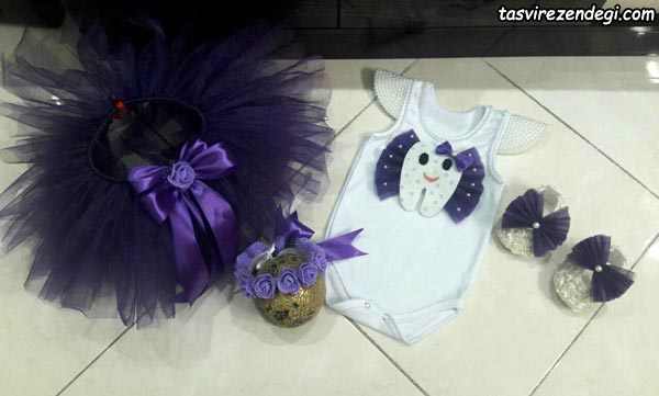 ست لباس جشن دندونی با دامن توتو