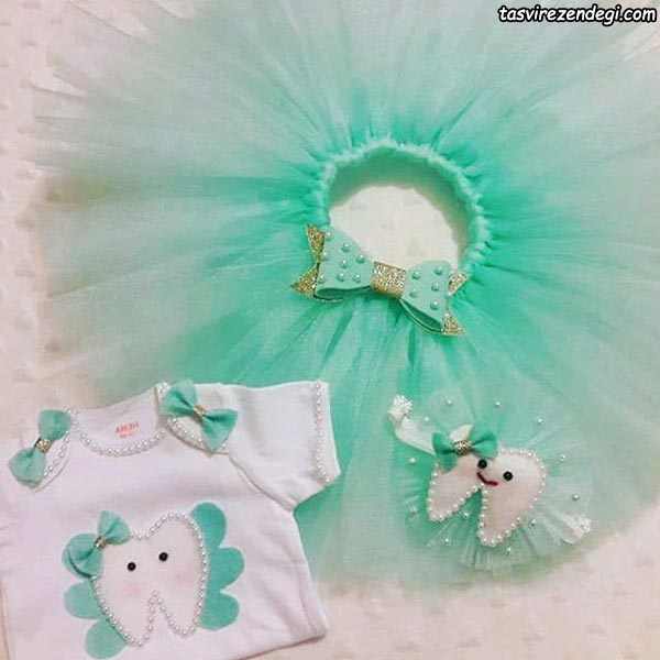 ست لباس جشن دندونی با دامن توتو