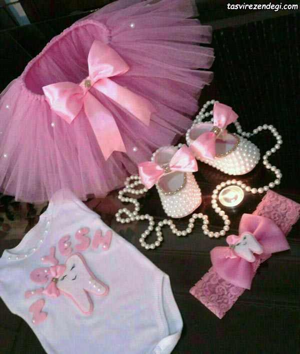 ست لباس جشن دندونی با دامن توتو