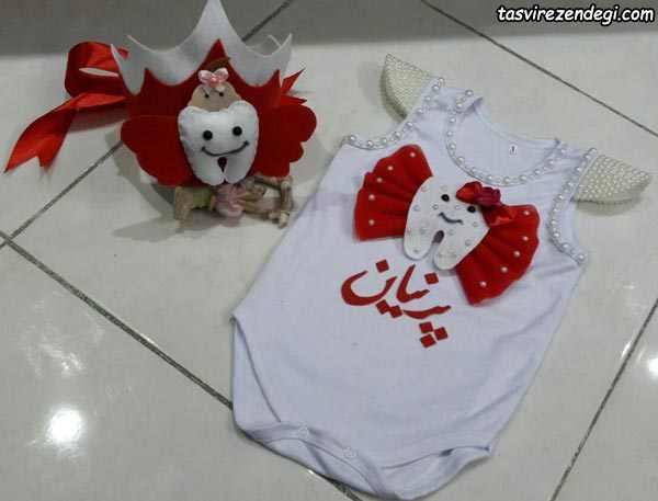 ست لباس جشن دندونی دخترانه