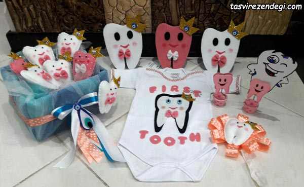 ست لباس جشن دندونی دخترانه