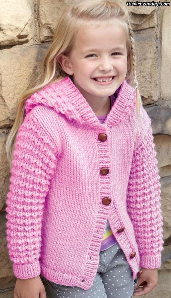 Girls Knitwear 4 - مدل ژاکت بافتنی دخترانه امسال + پالتو، کلاه ، دستکش و هدبند