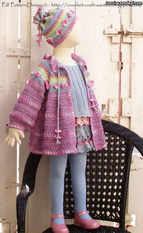 Girls Knitwear 7 - مدل ژاکت بافتنی دخترانه امسال + پالتو، کلاه ، دستکش و هدبند