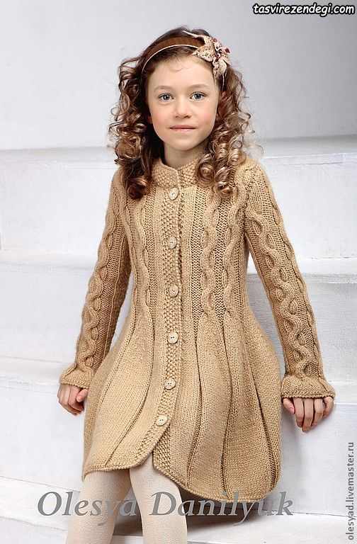 پالتو بافتنی دخترانه میل بافی مدل پیچ