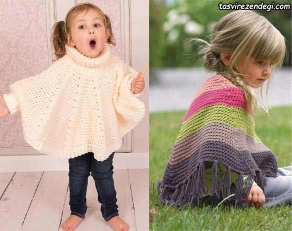 مدل شنل بافتنی بچه گانه دخترانه