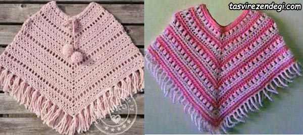 مدل شنل بافتنی بچه گانه قلاب بافی