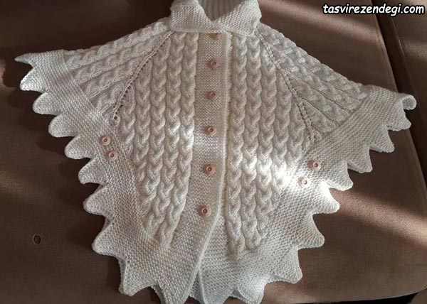 مدل شنل بافتنی بچه گانه میل بافی