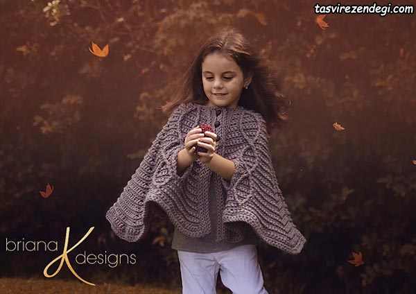 مدل شنل بافتنی بچه گانه قلاب بافی