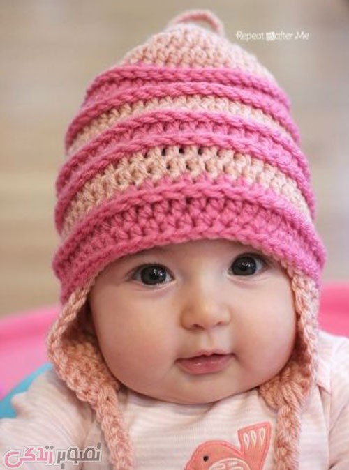 مدل کلاه بافتنی دخترانه قلاب بافی