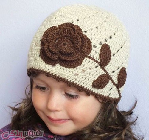 مدل کلاه بافتنی دخترانه قلاب بافی