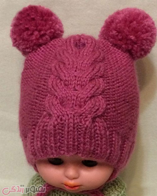 مدل کلاه بافتنی دخترانه میل بافی