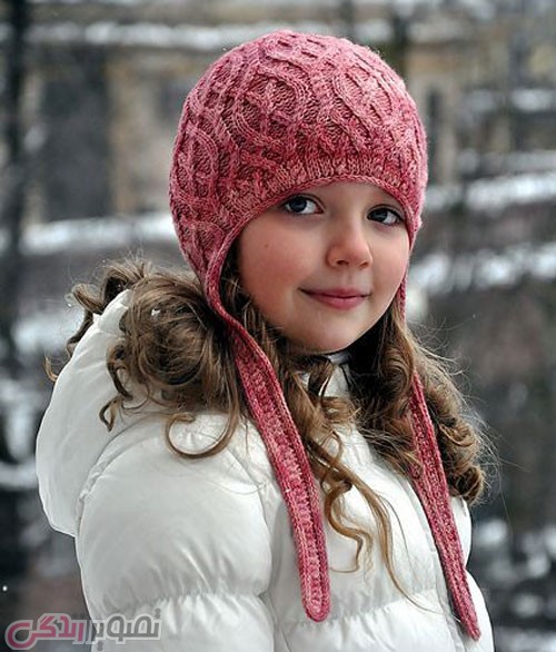 مدل کلاه بافتنی دخترانه میل بافی