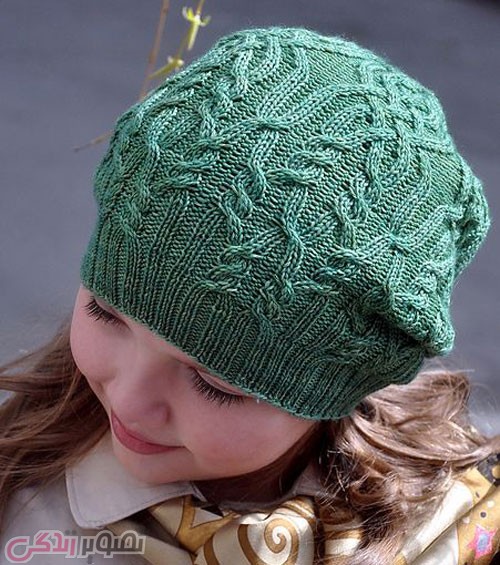 مدل کلاه بافتنی دخترانه میل بافی