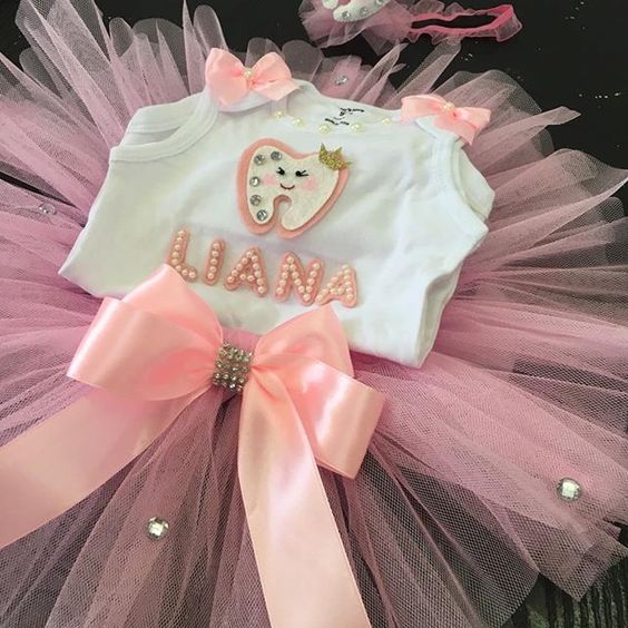 لباس جشن دندانی دخترانه