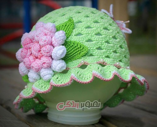 کلاه دخترانه - کلاه دستباف دخترانه - مدل کلاه پره دار بافتنی 
