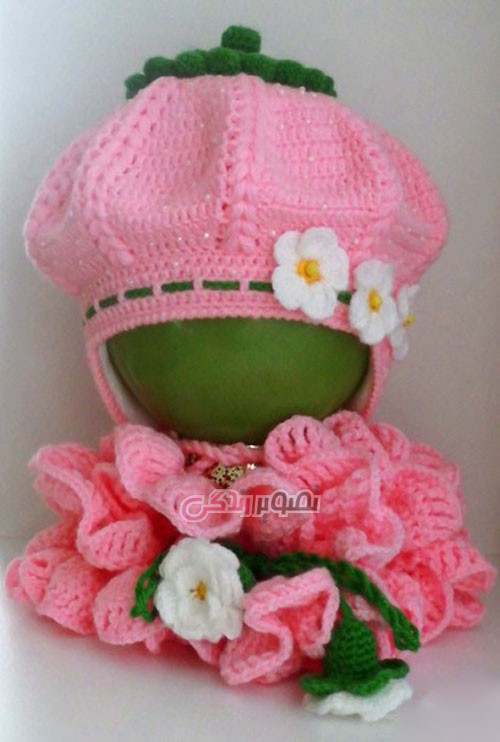 مدل کلاه بافتنی دخترانه - کلاه قلاب بافی دخترانه 