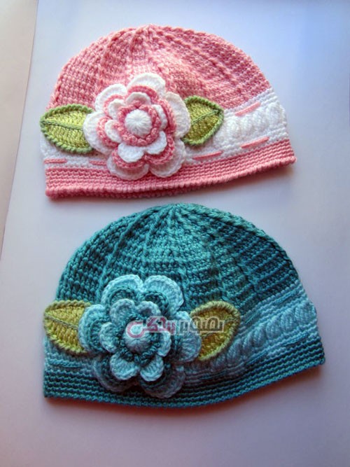 مدل کلاه بافتنی دخترانه - کلاه قلاب بافی دخترانه