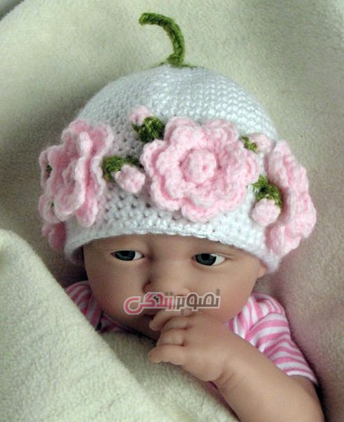 مدل کلاه دخترانه بافتنی - کلاه قلاب بافی دخترانه