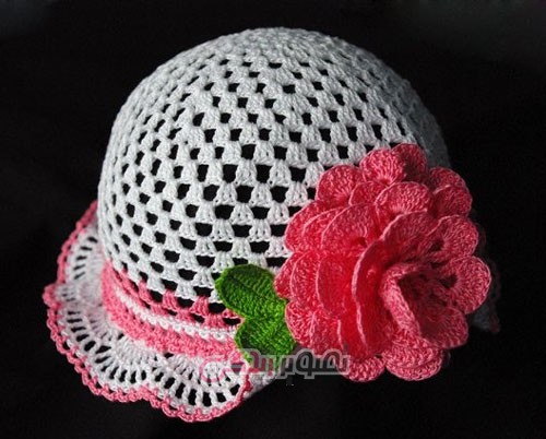 کلاه دخترانه بافتنی - کلاه دستباف دخترانه - مدل کلاه بچگانه 