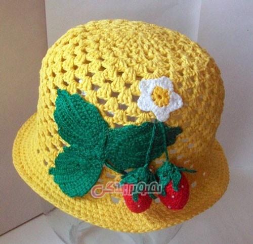 مدل کلاه دخترانه بافتنی - کلاه قلاب بافی دخترانه