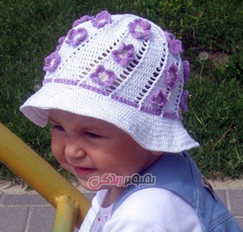 مدل کلاه دخترانه بافتنی - کلاه قلاب بافی دخترانه