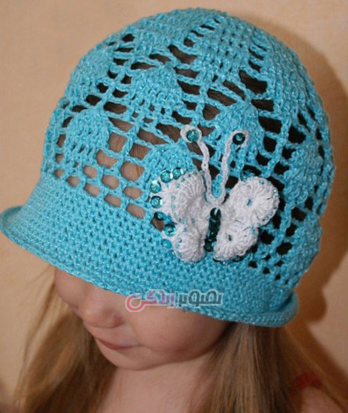 مدل کلاه بافتنی دخترانه - کلاه قلاب بافی دخترانه