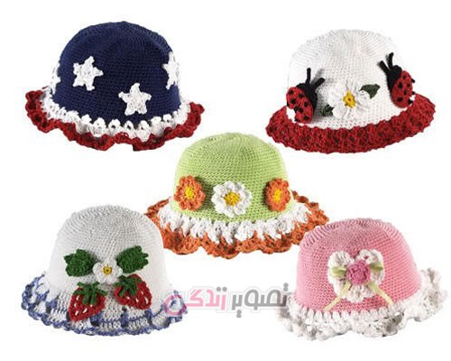 کلاه دخترانه بافتنی - کلاه دستباف دخترانه - مدل کلاه بچگانه 